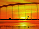 Läuferin mit Hund von Ralf G. Keil